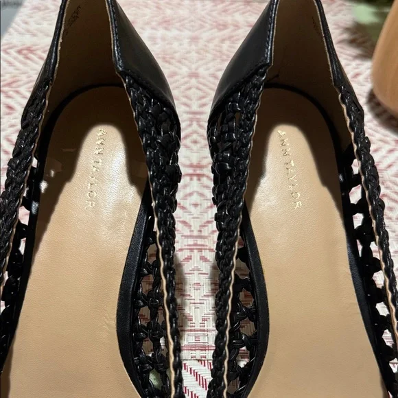 Ann Taylor Black Woven Heels - Picture 2 of 10